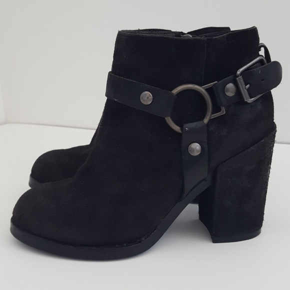 Ash Falcon black leather harness ankle boot sz 36 - Picture 2 of 8